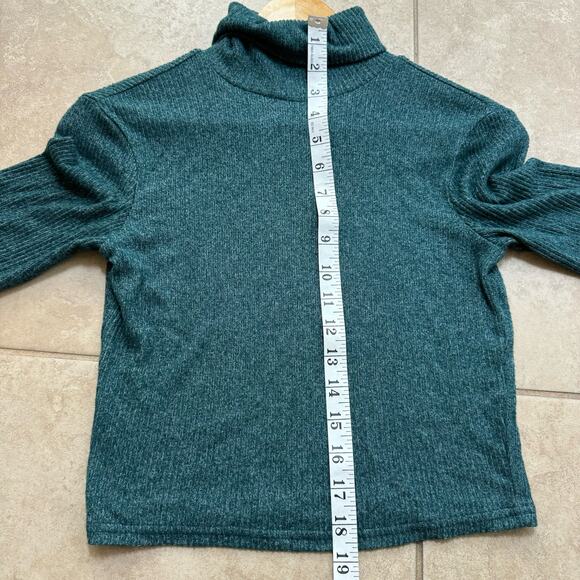 BP Ribbed Cropped Turtleneck Lightweight Sweater Women’s Small Green Soft - Picture 6 of 9